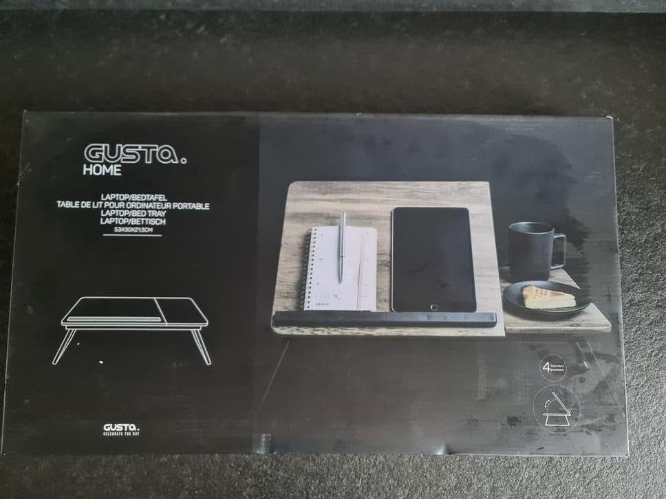 Gusta Home Laptop/Bedtafel - Nieuw in Doos, Huis en Inrichting, Tafels | Sidetables, Overige houtsoorten, 50 tot 100 cm, Nieuw