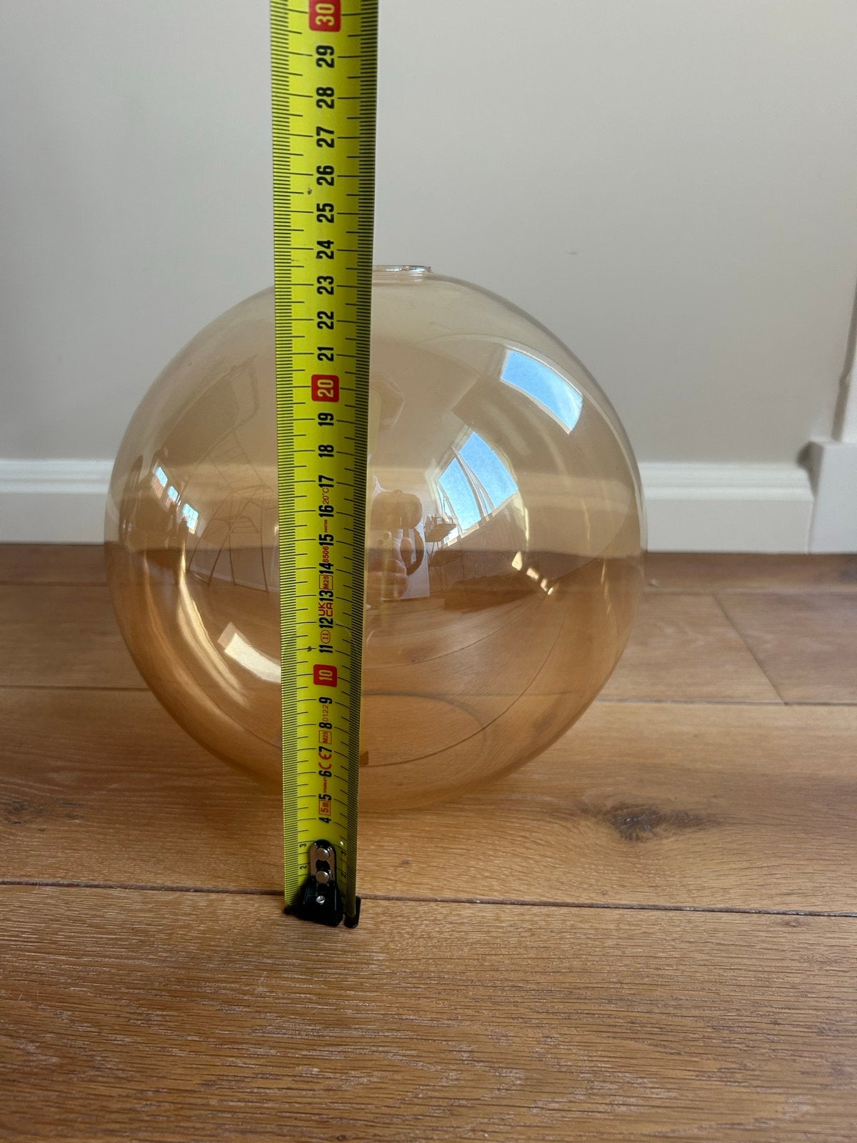 Glazen lampenkap voor hanglamp, Bruin, Rond, Zo goed als nieuw, Glas