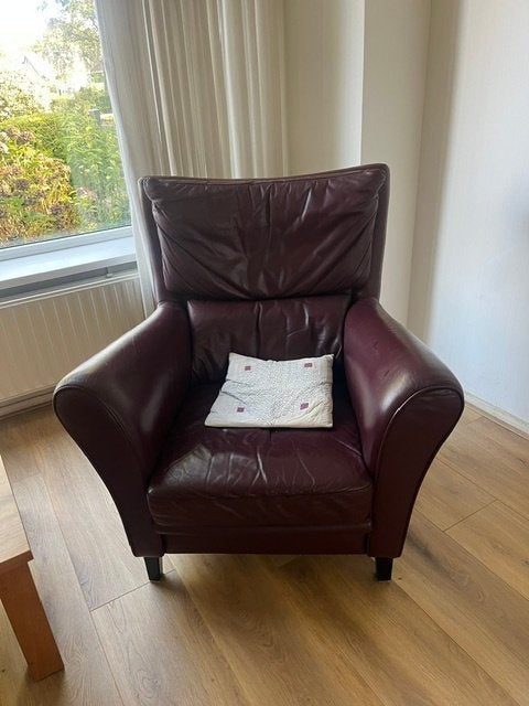Leren Fauteuils, Ophalen, Gebruikt, 75 tot 100 cm, Leer
