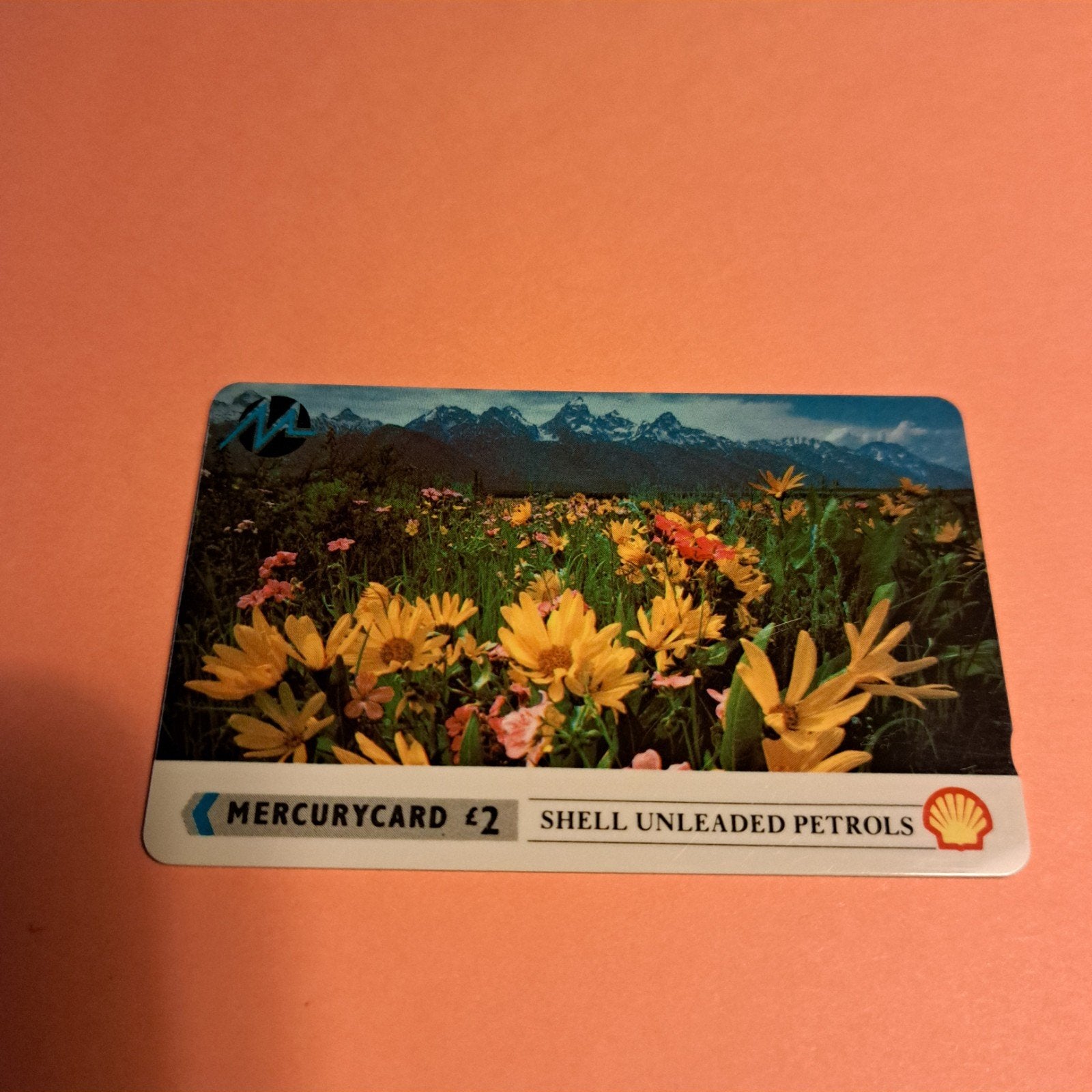 Vintage Shell Mercurycard £2 - Bloemenlandschap, Verzamelen, Ophalen of Verzenden, Buitenland