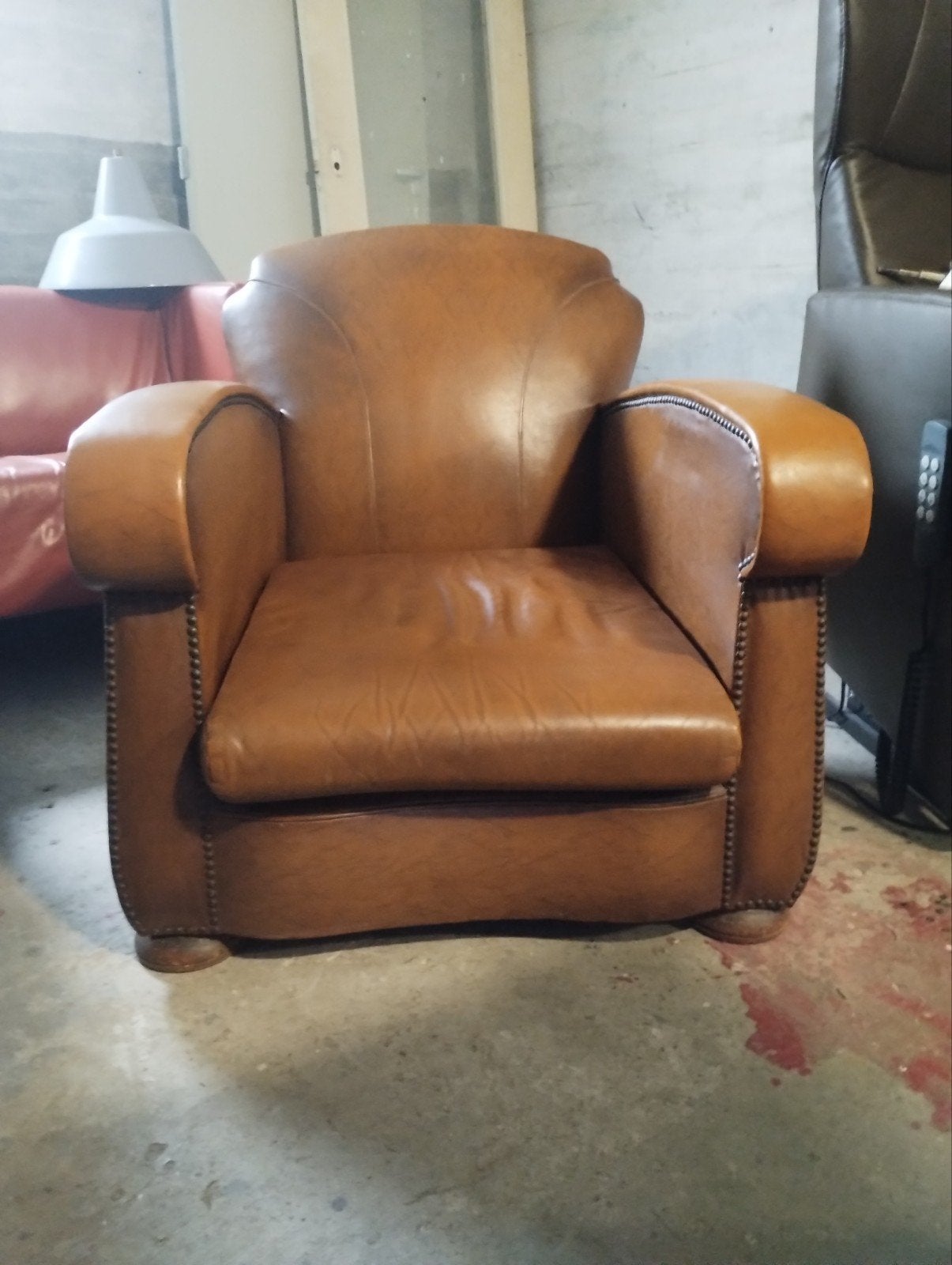 Oude Franse club of cognac fauteuil, Ophalen