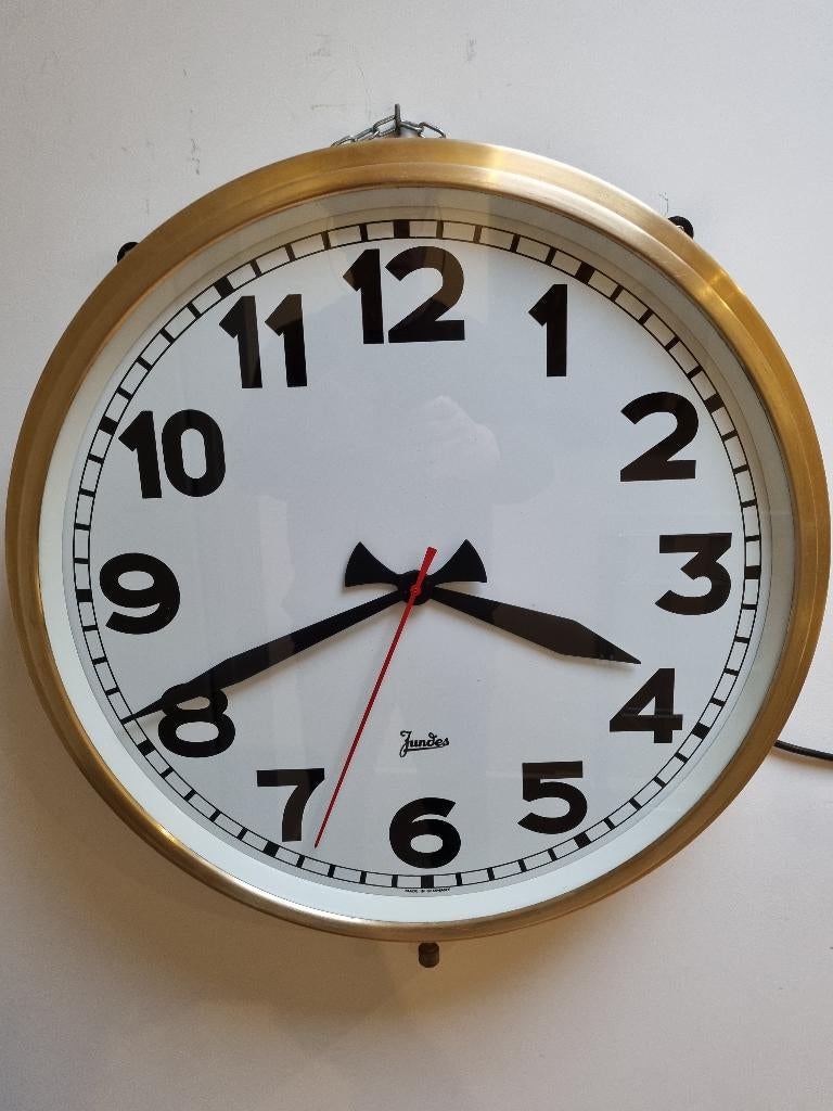 Vintage industriële klok in extra large formaat, Ophalen, Zo goed als nieuw, Wandklok