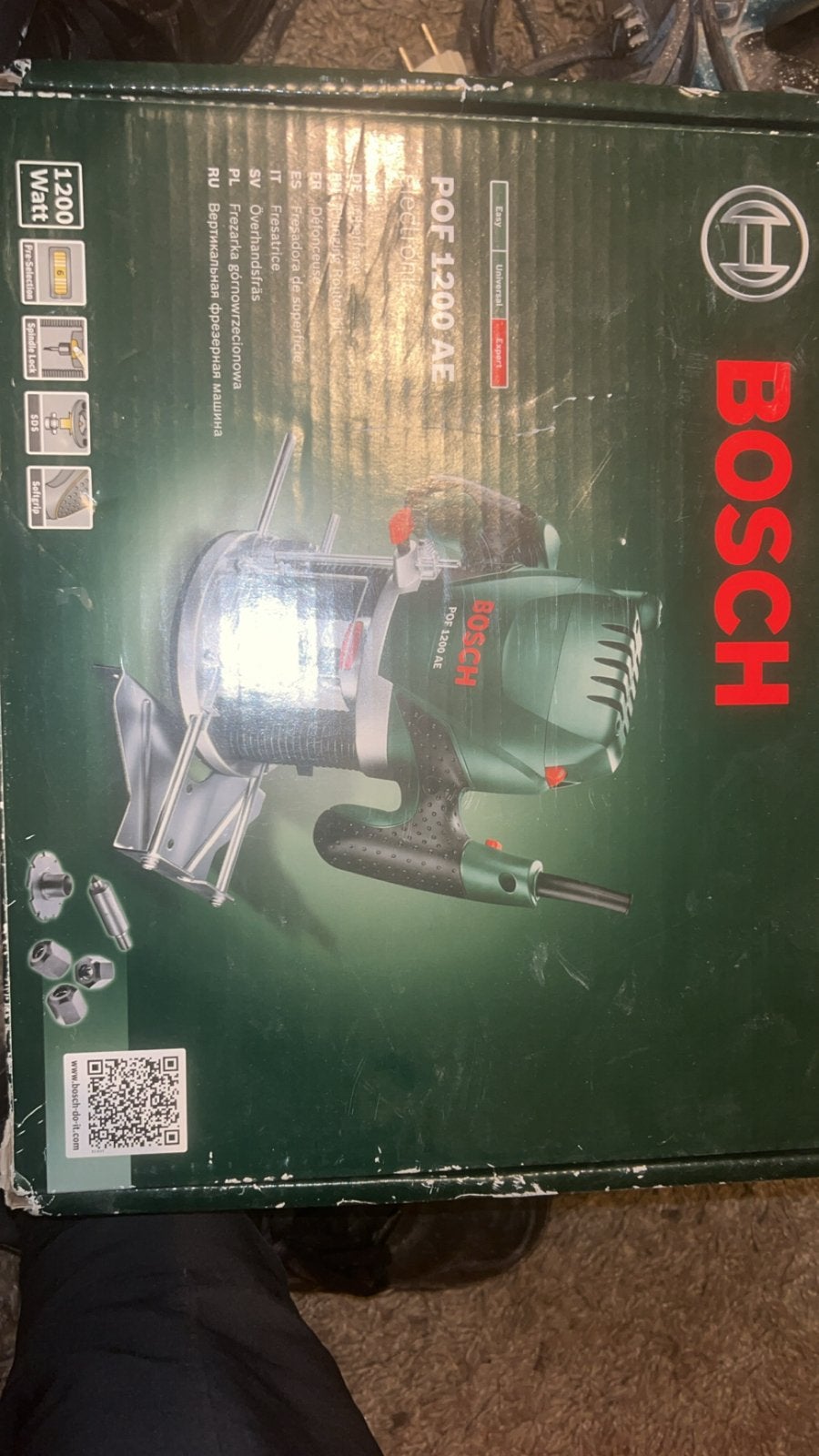 Bosch POF 1200 AE Bovenfrees - 1200W, Ophalen of Verzenden, Zo goed als nieuw, Elektrisch, Bovenfrees