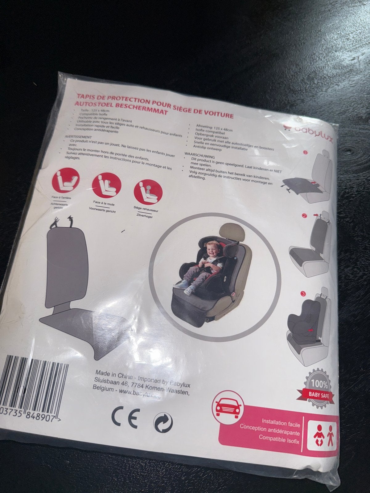 Nieuw BabyLux Autostoel Beschermmat - 100% Baby Safe, Ophalen of Verzenden, Nieuw, Overige merken, Autogordel of Isofix