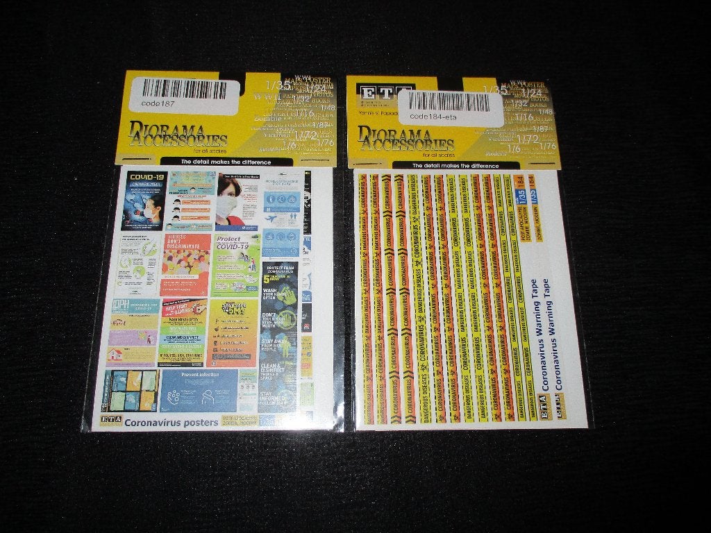 H-709,ETA 1-35,CODE,187, Coronavirus posters+ETA 1-35,CODE,1, Ophalen of Verzenden, Nieuw, 1:35 tot 1:50