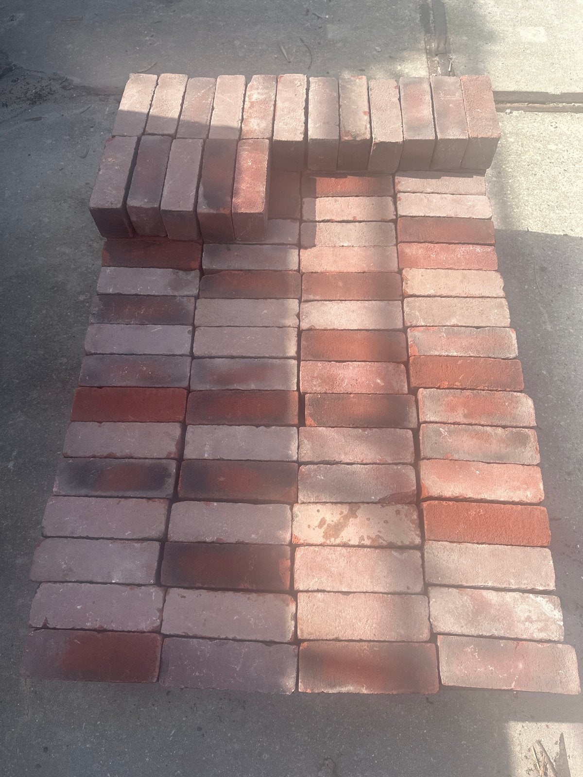 Partij gebakken dikformaat 20x7x8 cm rood genuanceerd, Tuin en Terras, Ophalen, Gebruikt