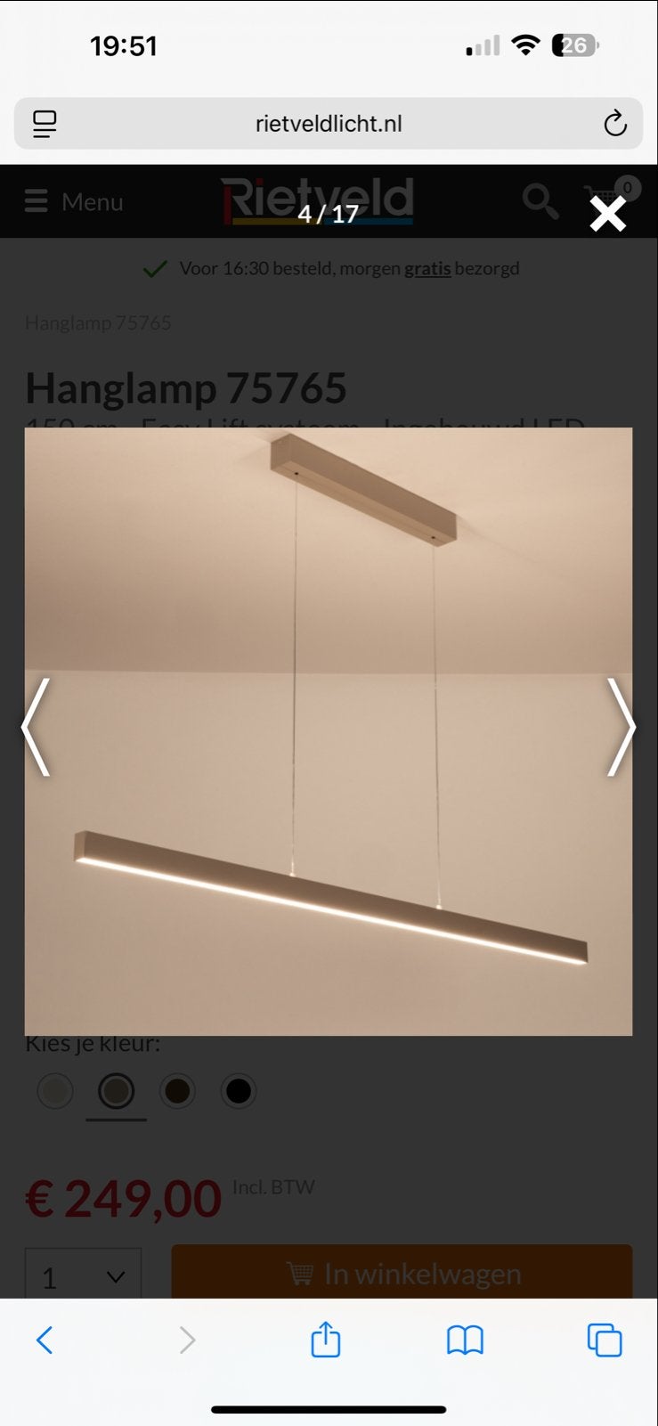 Moderne LED Hanglamp - Taupe/Beige/Bruin - Ingebouwd LED, Ophalen of Verzenden, Nieuw, Metaal, Overige fittingen