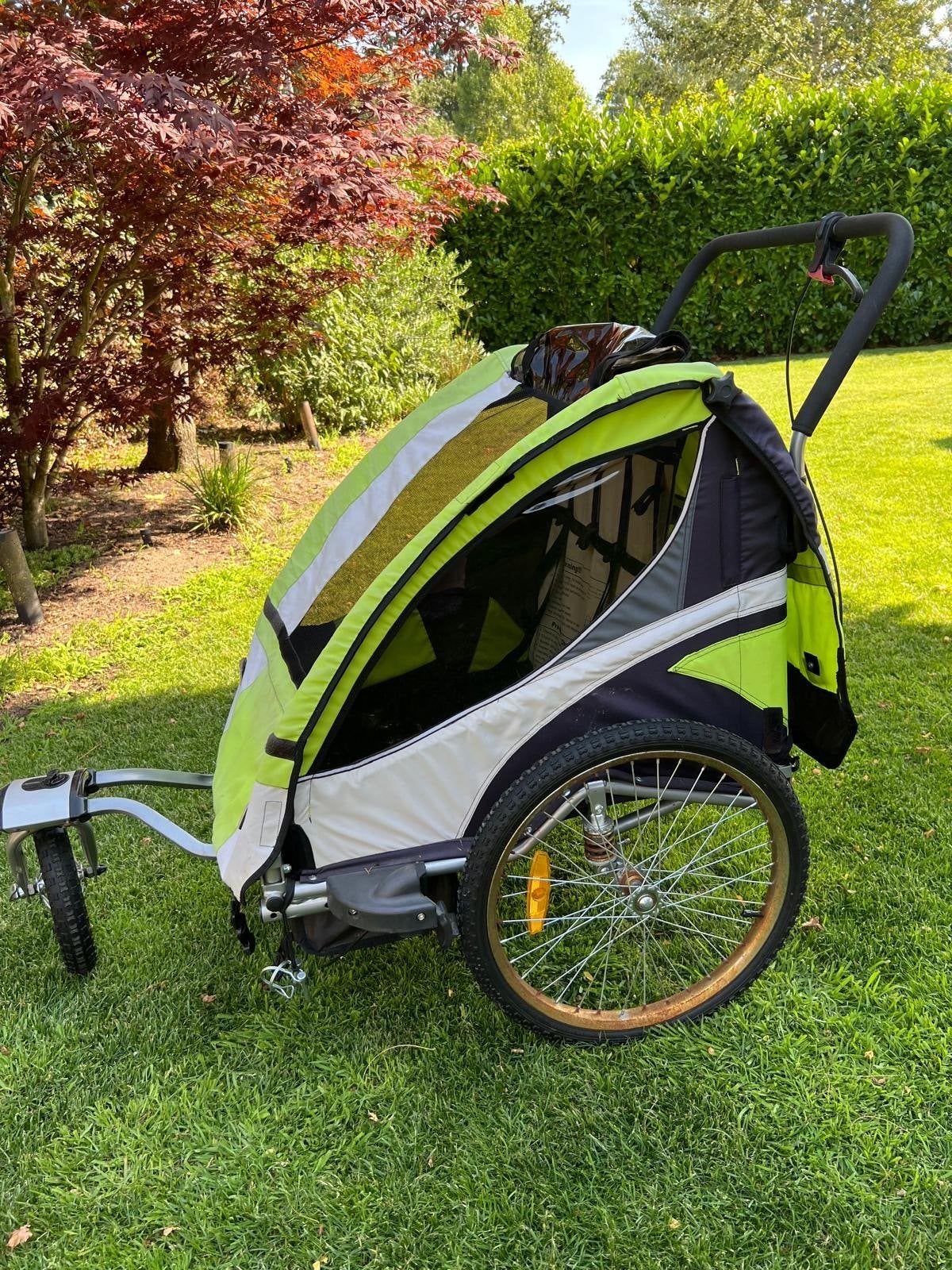Fietskar voor 2 kinderen, Fietsen en Brommers, Fietsaccessoires | Aanhangers en Karren, Gebruikt, Kinderkar, 40 tot 60 kg, Ophalen