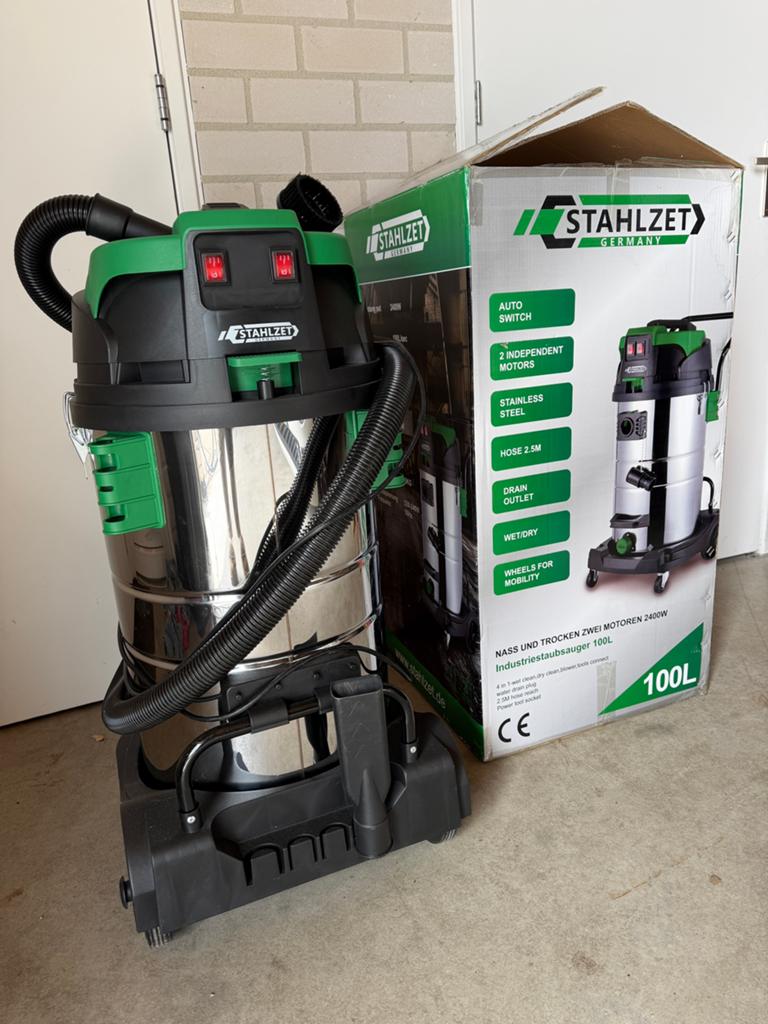Stahlzet industriele stofzuiger SZ100L 2800W nat/droog, Ophalen of Verzenden, Zo goed als nieuw, 250 ampère of meer, Overige typen