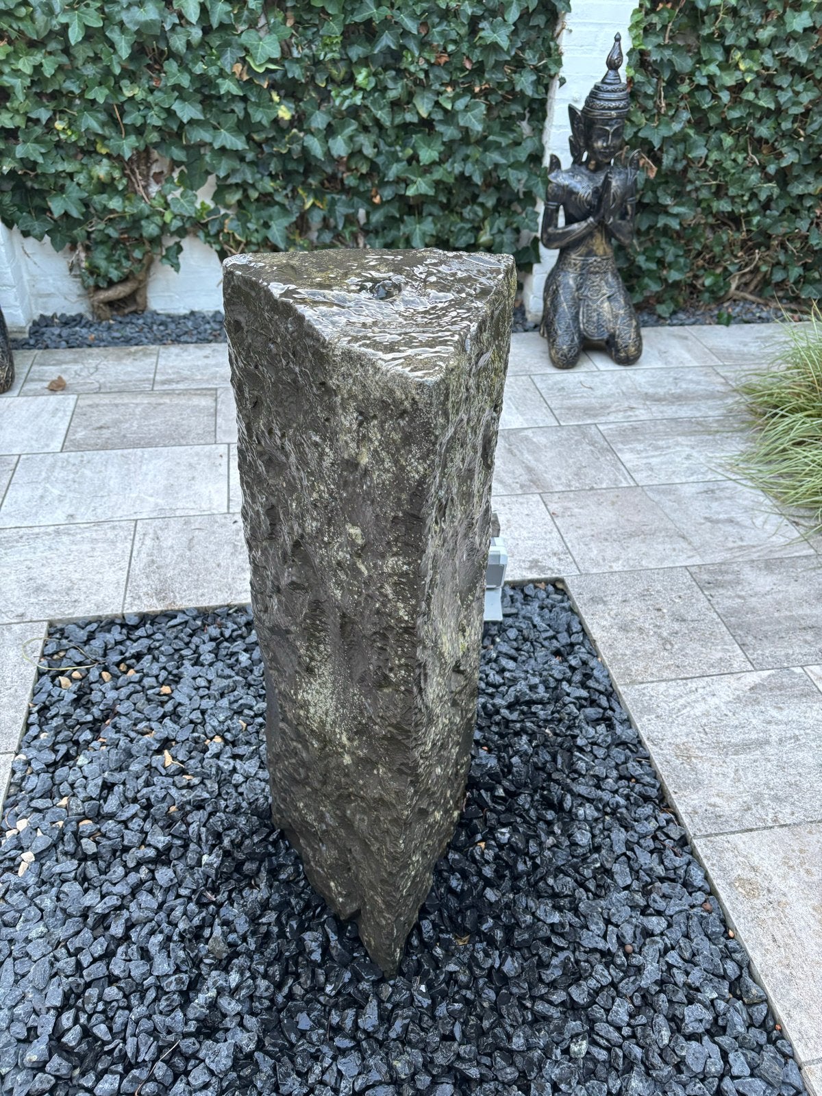 Stenen waterornament voor tuin of terras, Tuin en Terras, Waterpartijen en Fonteinen, Ophalen, Zo goed als nieuw, Graniet, Waterornament