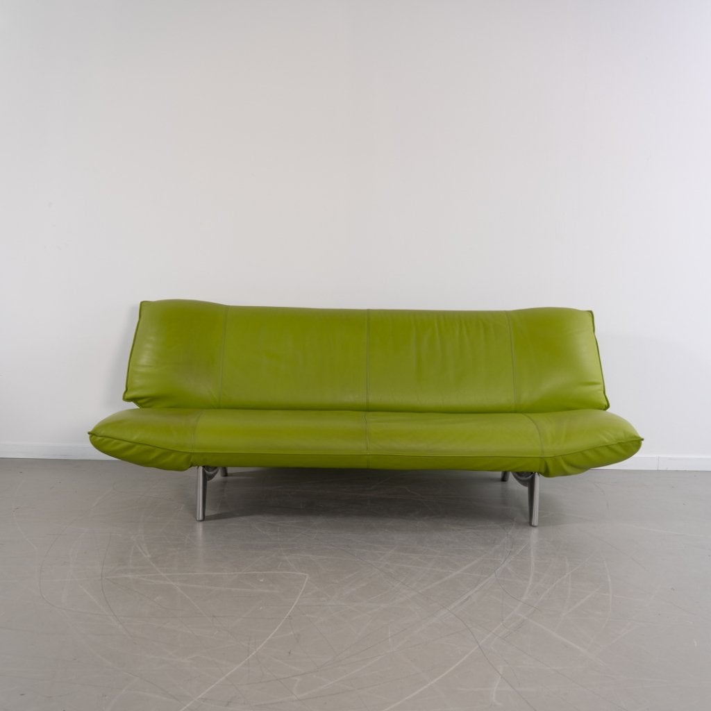1x Leolux Tango 3-zits/223cm Bank Limegroen Leer - Gepolijst, Niet ingevuld, Overige maten, Niet ingevuld, 75 tot 100 cm