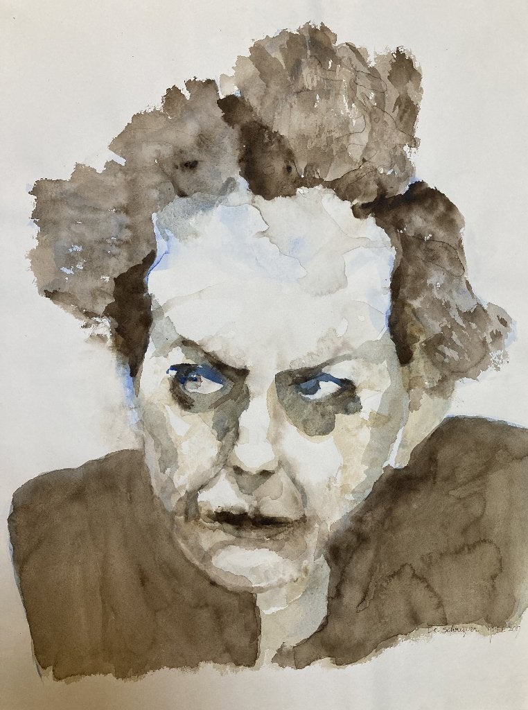 Connie Palmen aquarel, Ophalen of Verzenden