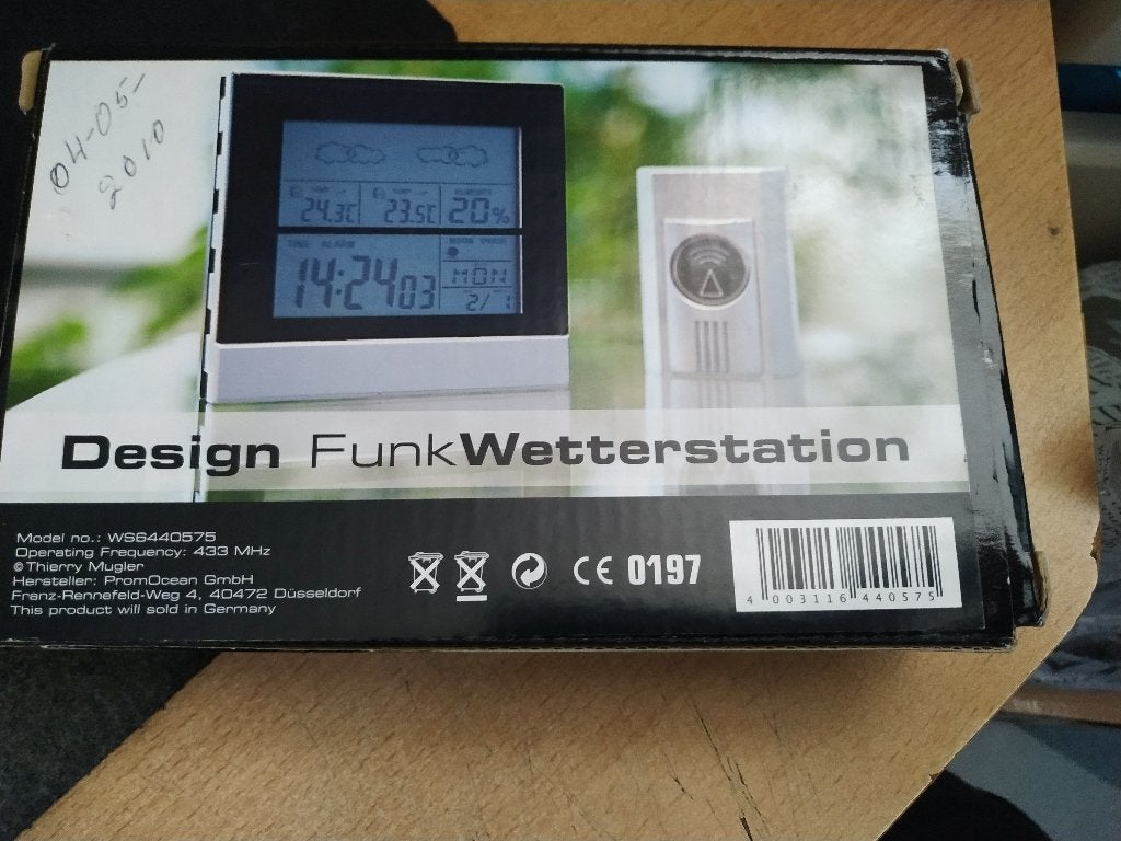 Thierry Mugler Draadloos Weerstation, Ophalen of Verzenden, Nieuw, Weerstation