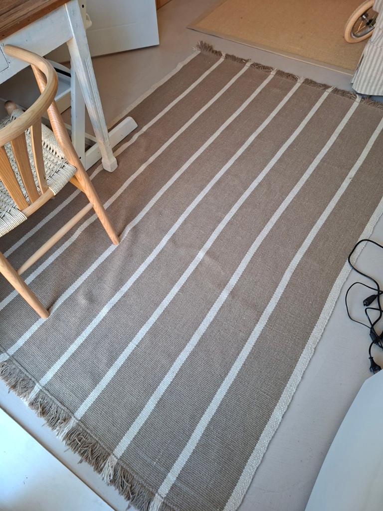 Ferm Living Kelim Vloerkleed 140 x 200, Crème, 100 tot 150 cm, Ophalen of Verzenden, Zo goed als nieuw