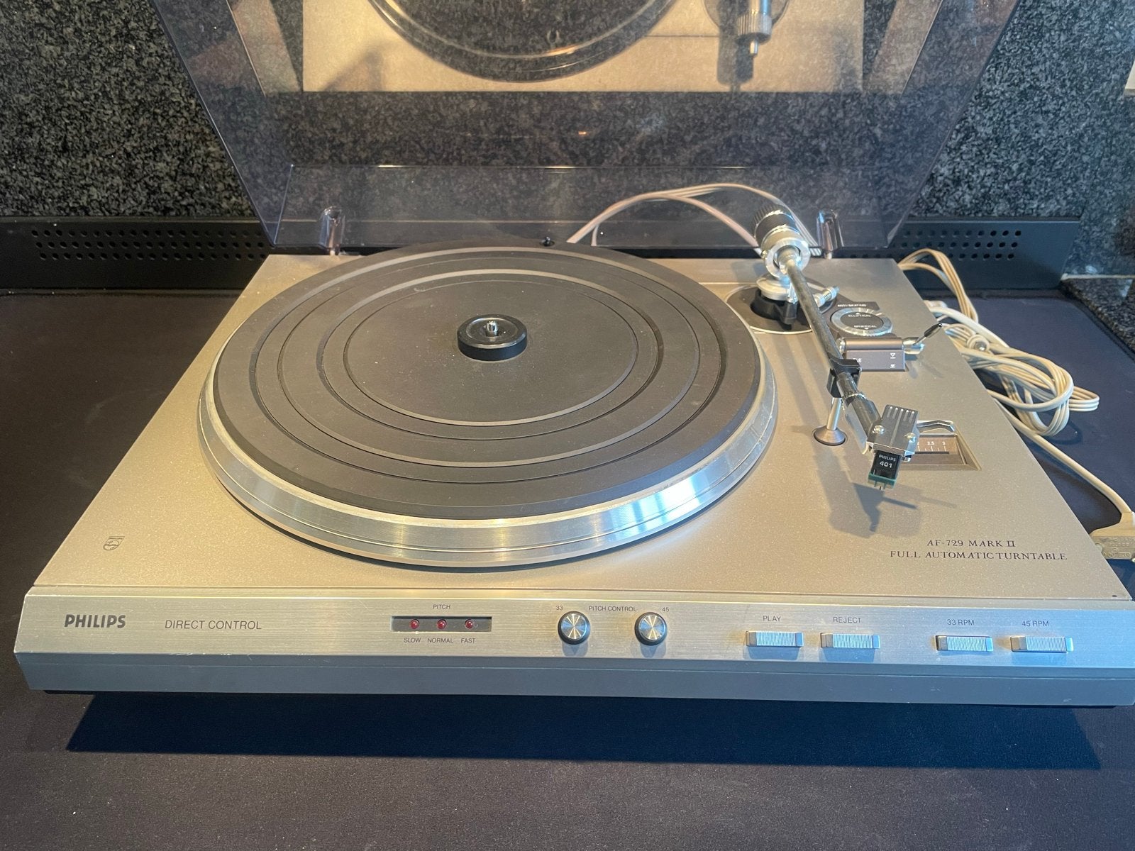 Philips AF-729 Mark II Direct Control Platenspeler, Audio, Tv en Foto, Ophalen, Philips, Pitch-regelaar, Zo goed als nieuw