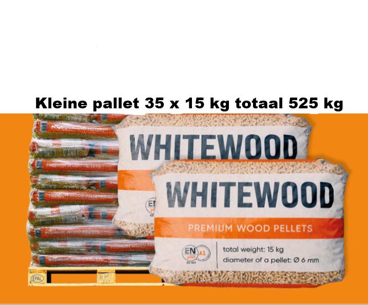 Whitewood houtpellets voor de pelletkachel 15 kg € 8,- incl, Ophalen, Nieuw, Rechthoekig, Porselein of Keramiek