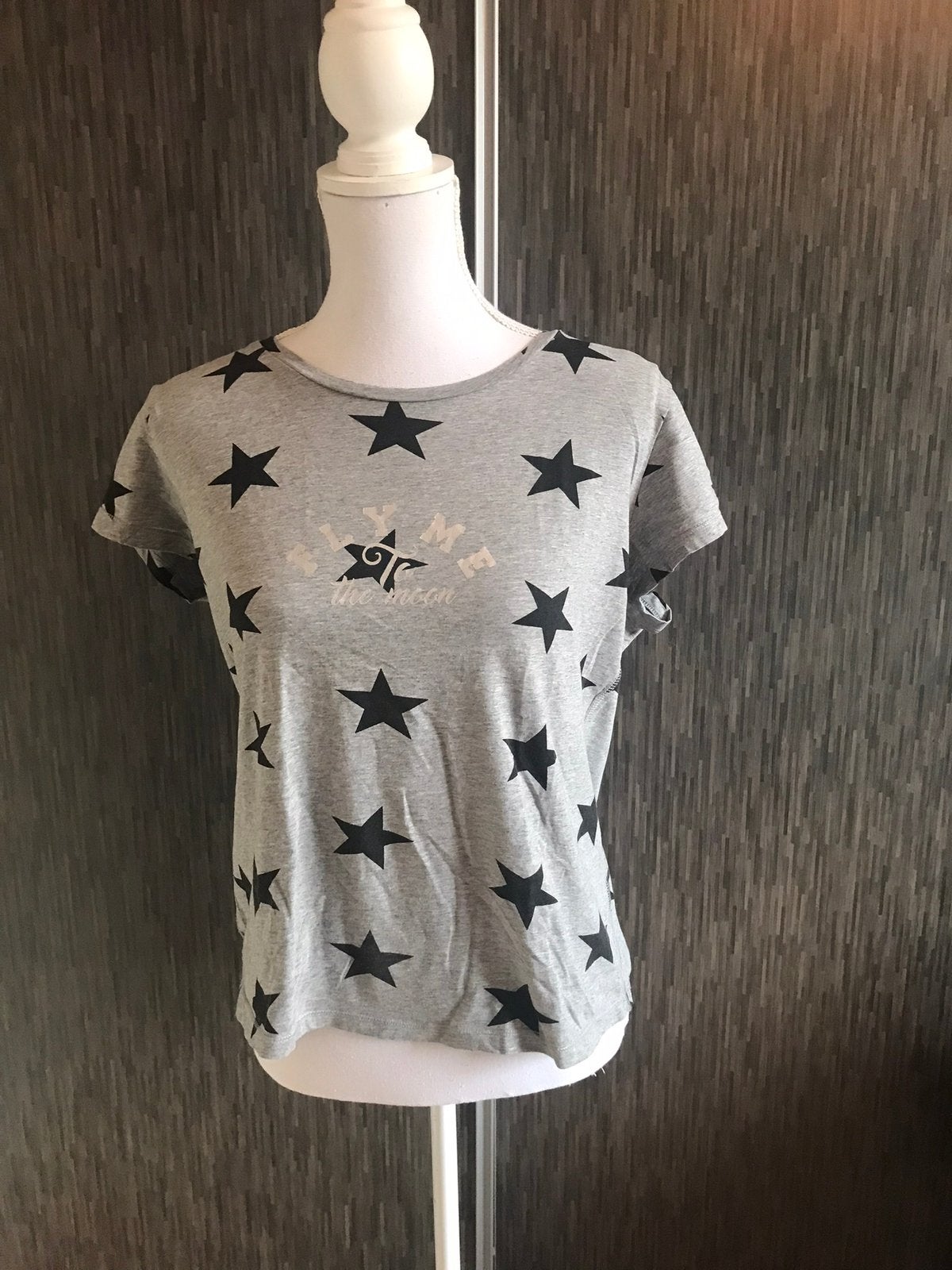 Shirt grijs met sterren maat L, Ophalen of Verzenden, Zo goed als nieuw, Grijs, Korte mouw