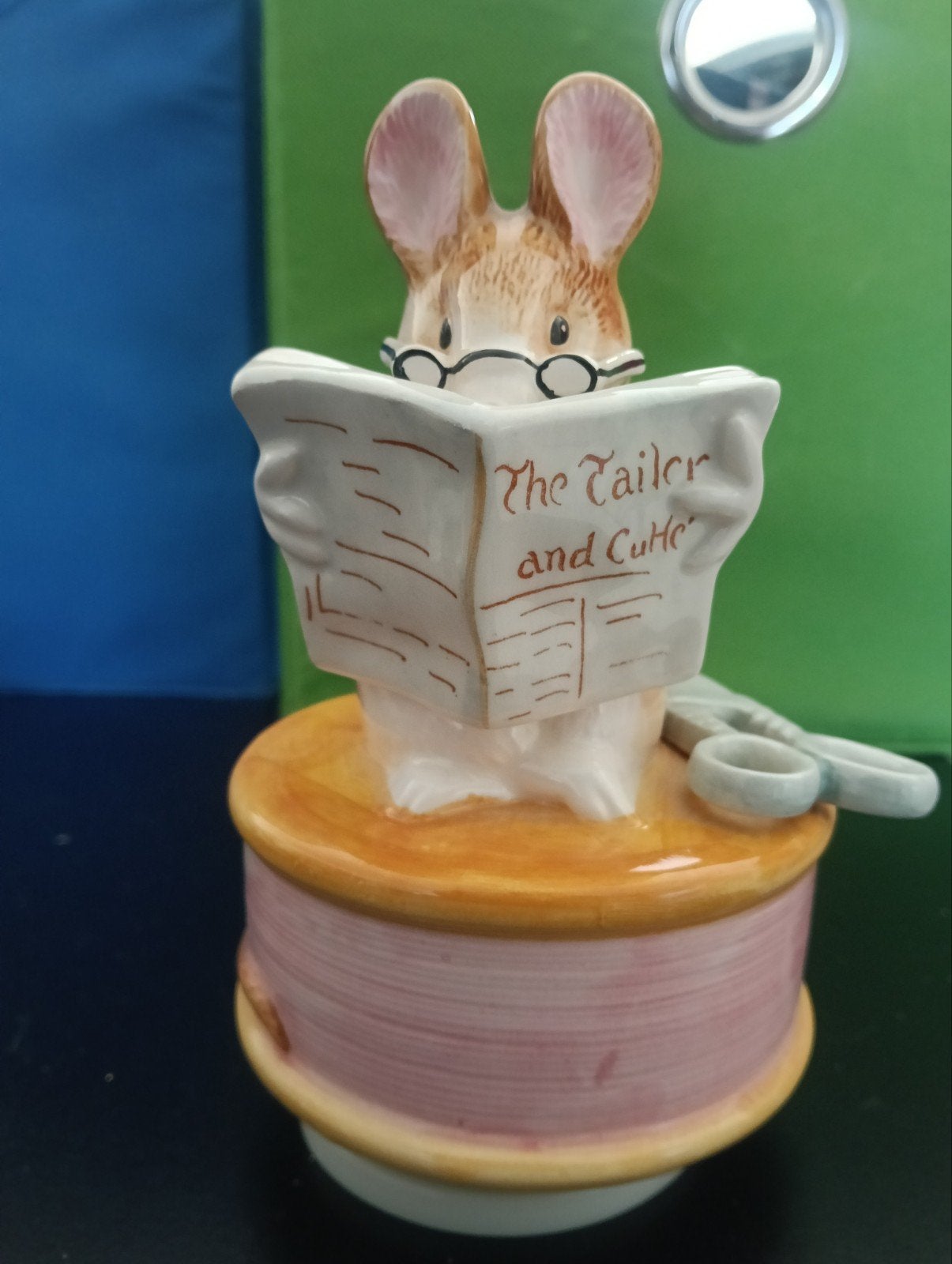 muziekbeeldjes van Beatrix Potter muis figuur., Ophalen of Verzenden, Gebruikt, Steen, Aardewerk of Keramiek, Dier