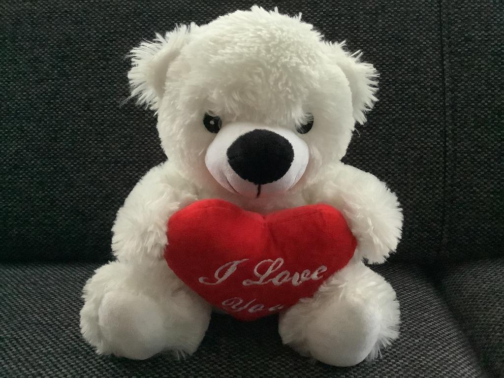 Pluche knuffel beer beertje I love you hartje valentijn hart, Ophalen of Verzenden, Zo goed als nieuw, Beer