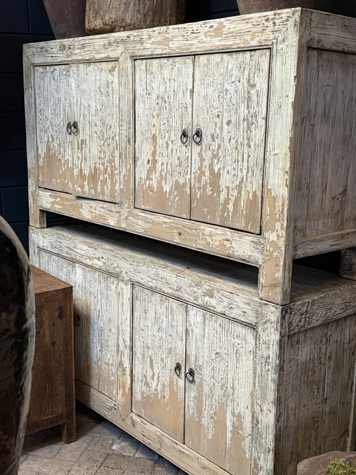 Chinese dressoir stoer sober landelijk dressoirs, Ophalen, 150 tot 200 cm, Stoer landelijk hoffz  aura peeperkorn, Nieuw