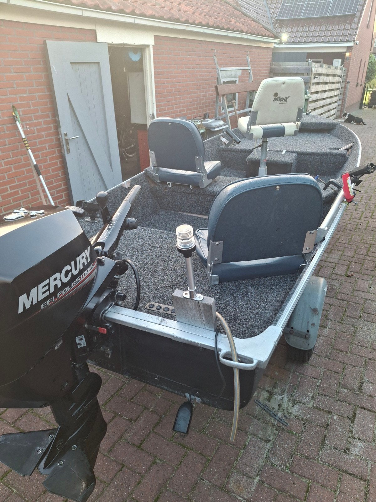 leuke aluminium visboot met 15pk mercury 4takt EFI en traile, 10 tot 30 pk, Gebruikt, Viertaktmotor, Aluminium