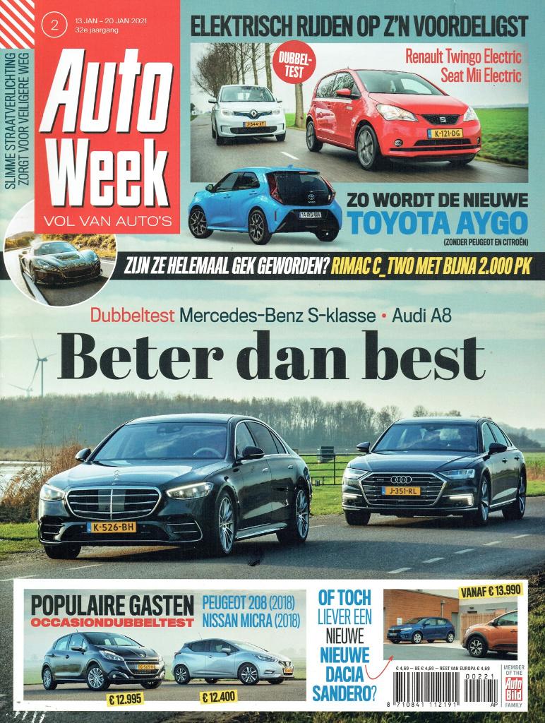 Autoweek 2021 nr. 2 (o.a. Audi A8 60 & Mercedes-Benz S 500), Verzenden, Gelezen, Algemeen