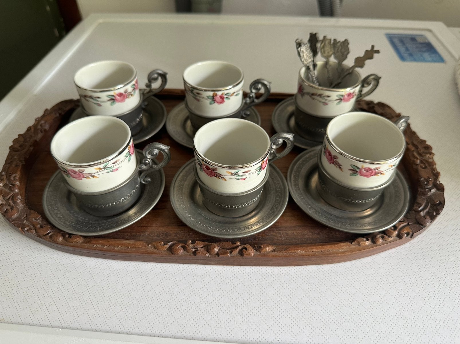 6-delig Porselein Tin servies, Ophalen