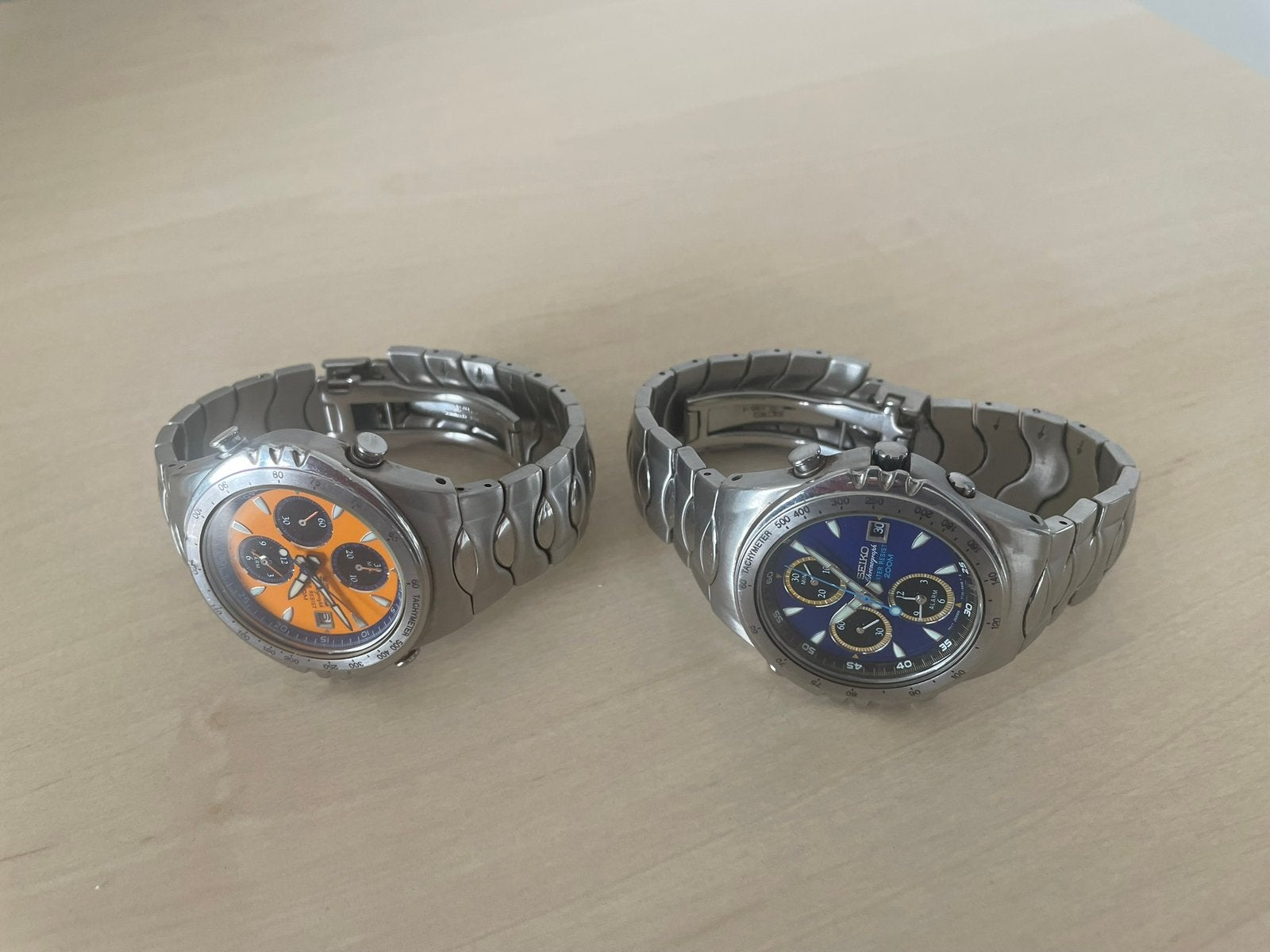 SEIKO Heren Horloges /Vintage 1990 /2Stuks, Sieraden, Tassen en Uiterlijk, Horloges | Antiek, Ophalen, Seiko, Staal, Met bandje