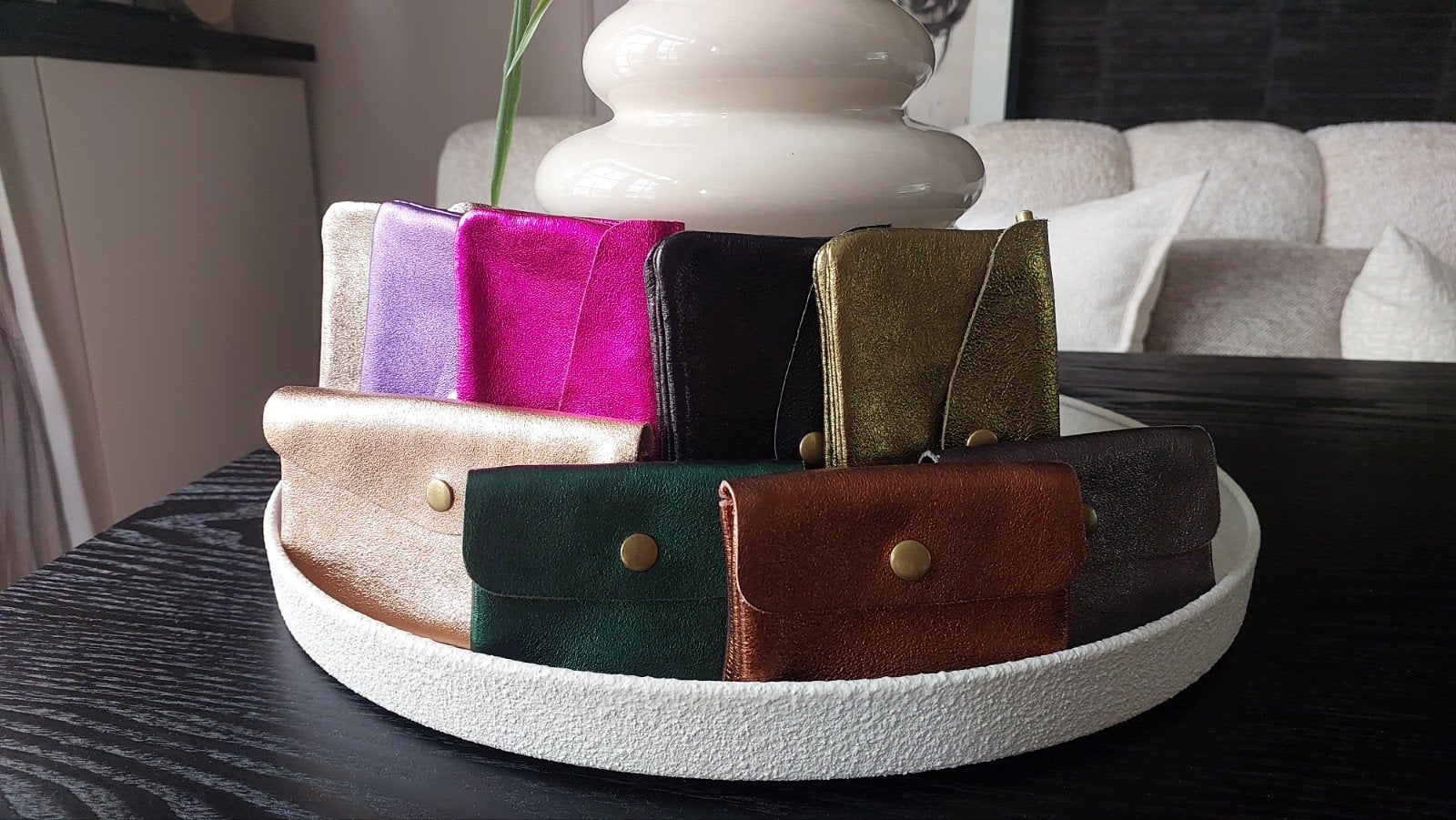 Portemonnee metallic, echt leer!, Overige merken, Overige kleuren, Leer, Nieuw