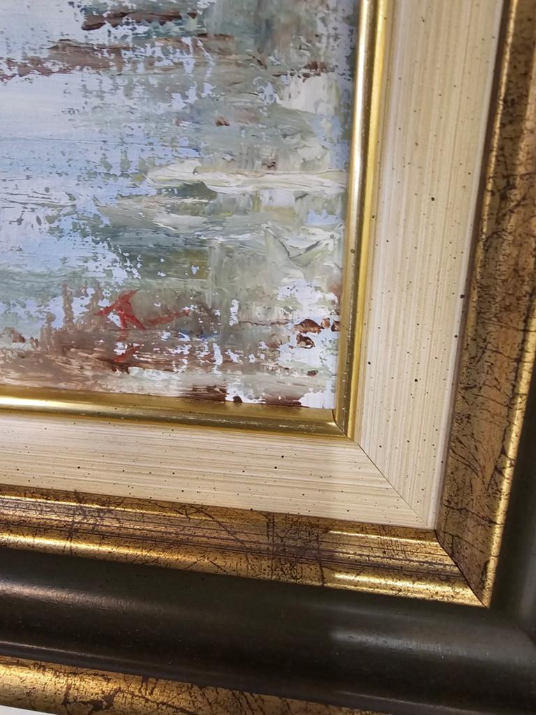 Gesigneerd Schilderij: Landschap met Bomen en Water, Antiek en Kunst, Ophalen of Verzenden