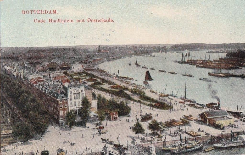 rotterdam  oude hoofdplein oosterkade   1914, Verzamelen, Ophalen of Verzenden, Voor 1920, Noord-Brabant