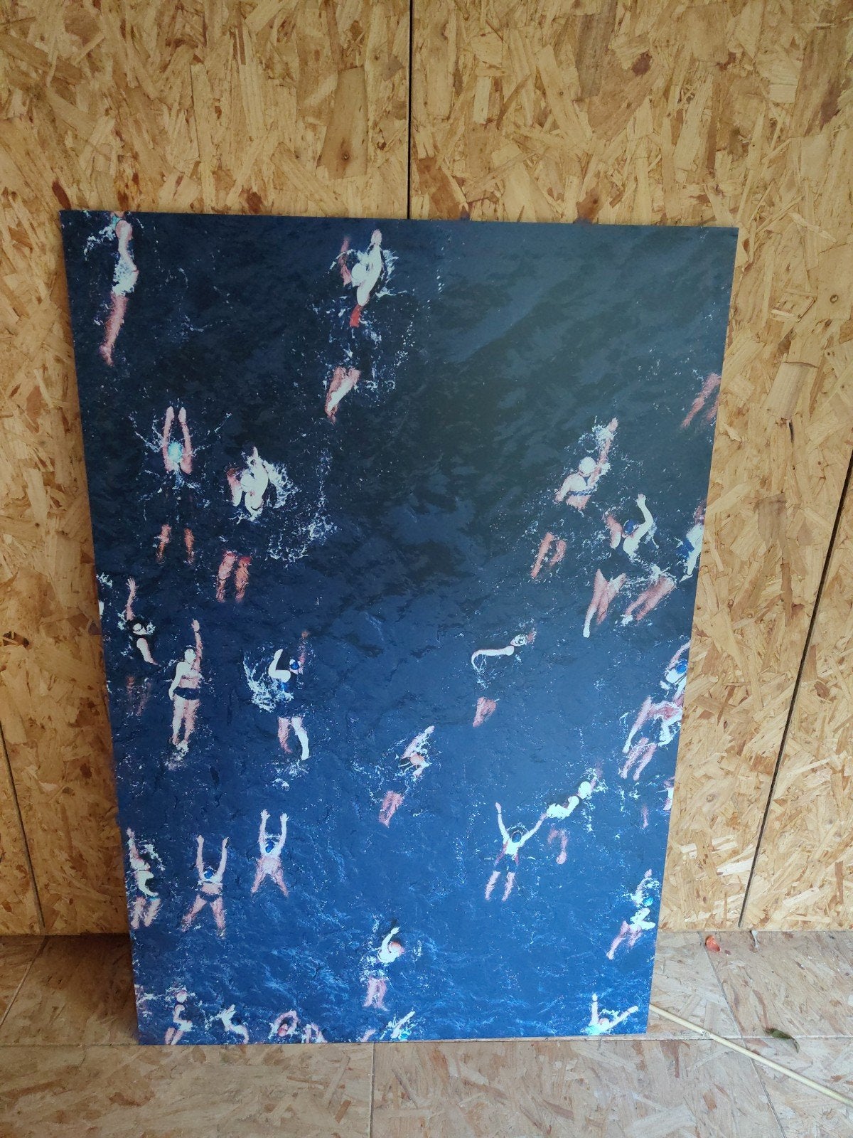 Aluminium print zwemmende mensen 80x120cm, Huis en Inrichting, Woonaccessoires | Schilderijen, Tekeningen en Foto's, Ophalen, Nieuw