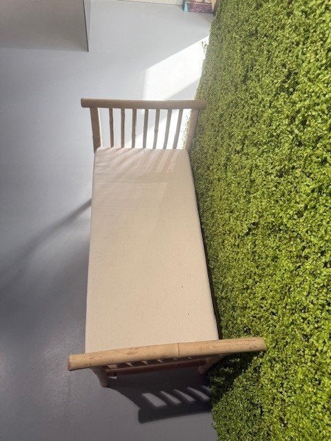 Bamboe tuinbank Leon incl. kussen – laatste 6 stuks!, Tuin en Terras, Ophalen of Verzenden, Nieuw, Hout