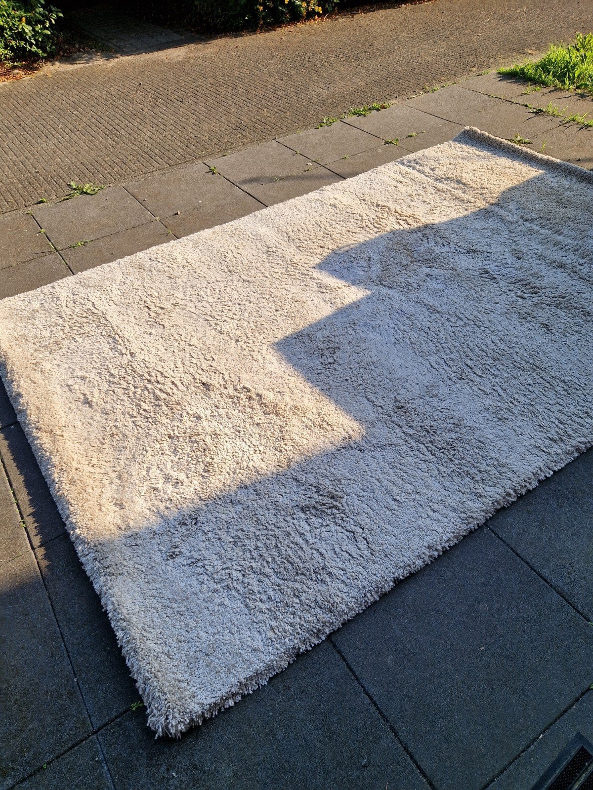 Vloerkleed hoogpolig te koop., Gebruikt, Beige, 200 cm of meer, Ophalen of Verzenden