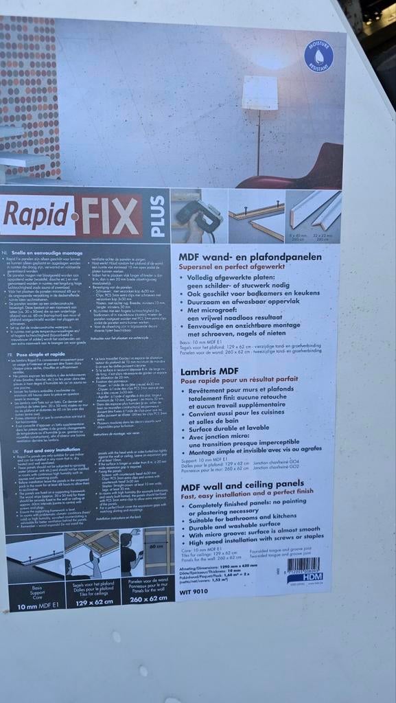 MDF wand- en plafondpanelen - Rapid FIX Plus, Ophalen of Verzenden