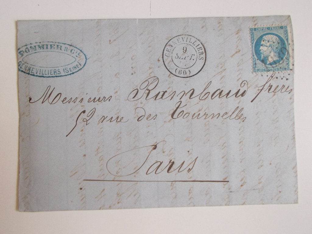 Frankrijk, Vouwbrief Uit Gennevilliers 1867., Ophalen, Brief