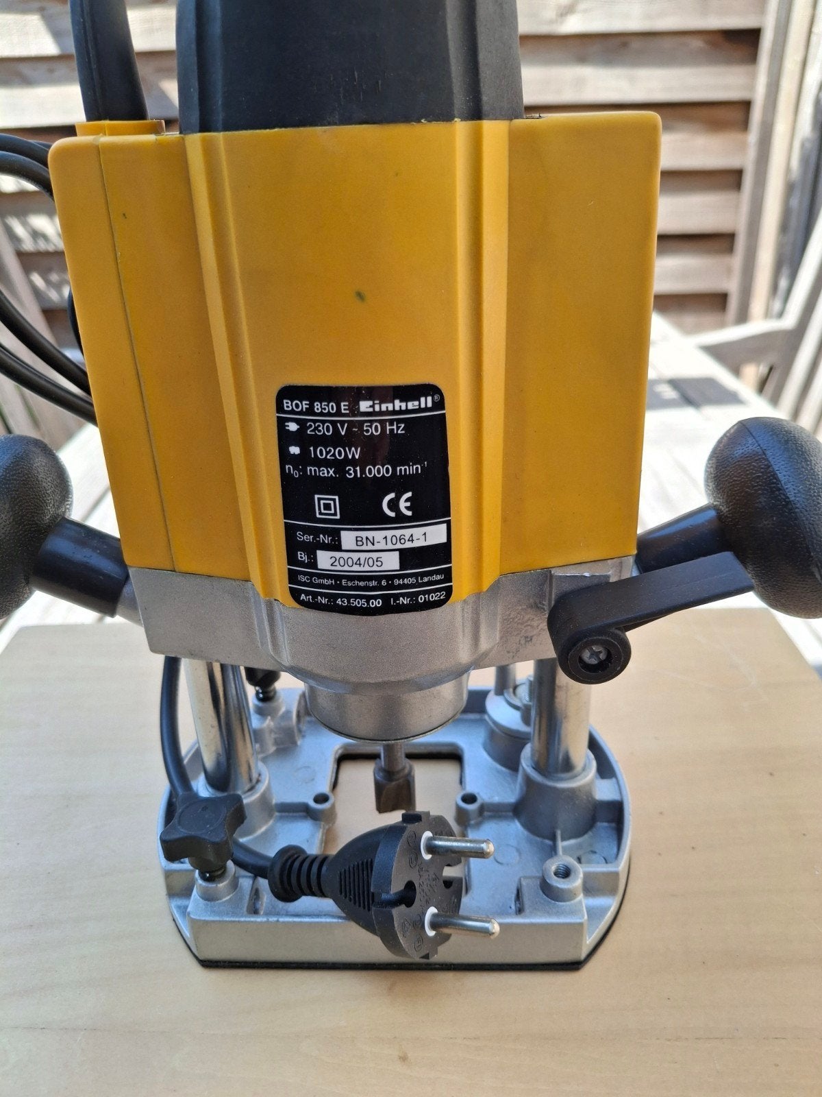 Einhell BOF 850 E Bovenfrees met accessoires en koffer, Ophalen, Gebruikt, Einhell, Bovenfrees