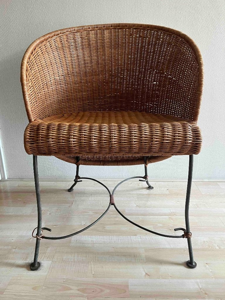 rieten stoeltje retro ikea, Ophalen, Gebruikt, Twee, Bruin