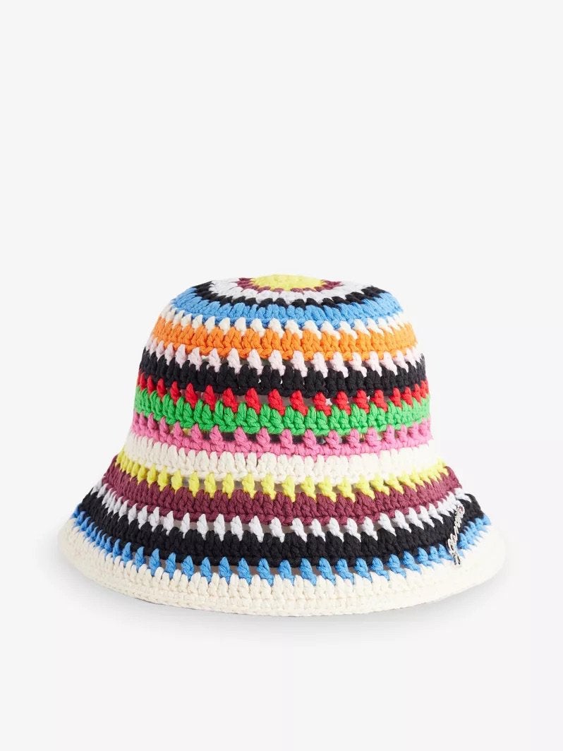 Ganni  buckethoed nieuw crochet bucket hat hoed anna nina, Ophalen of Verzenden, Nieuw, One size fits all