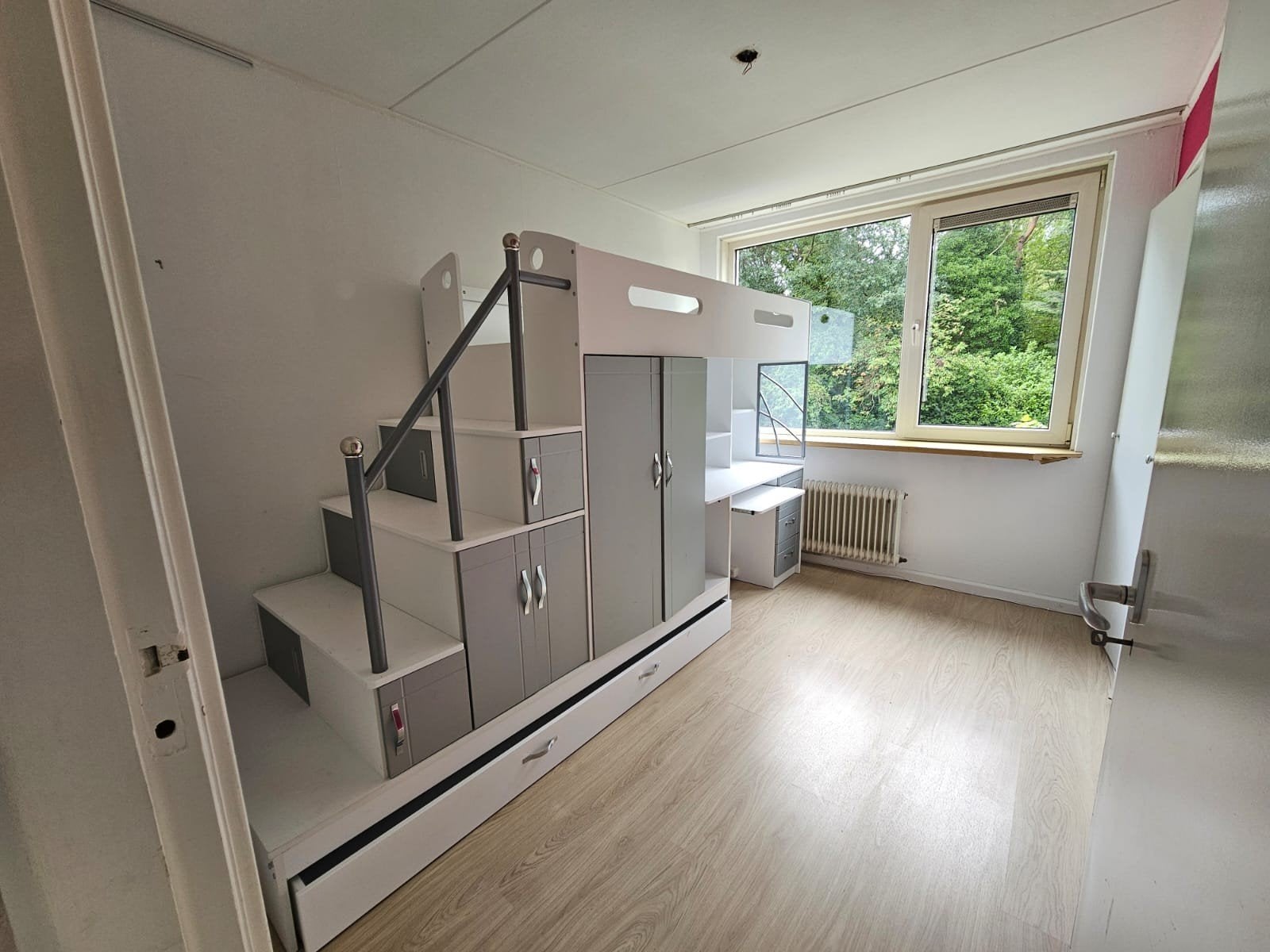 Hoogslaper met bureau en kast Multi Straight, Ophalen, Eenpersoons, Zo goed als nieuw, 200 cm