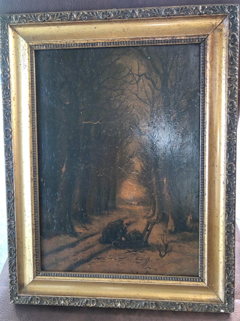SCHILDERIJEN (OLIEVERF OP KARTON), Antiek en Kunst, Ophalen of Verzenden, Olieverf, Landschap, Overige ondergronden