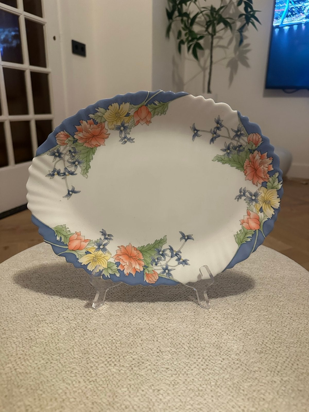 Prachtig vintage serveerbord met bloemmotief, Ophalen of Verzenden