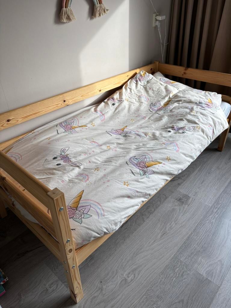 Hoppekids kinderbed 160x70 grenen naturel, Kinderen en Baby's, Kinderkamer | Bedden, Ophalen, Gebruikt, 70 tot 85 cm, Matras