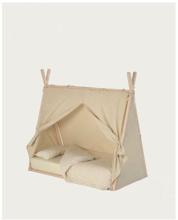 Kave Kids Tipi Bed 90x200 - Houten Kinderbed, Ophalen, 90 cm, Eenpersoons, Wit