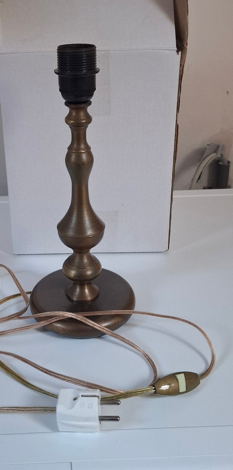 Vintage bronzen lampenvoet - 32 cm hoog, Ophalen of Verzenden, Metaal, Vintage