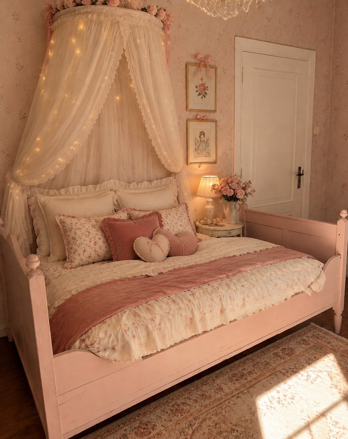 Prachtig romantisch Frans bed., Kinderen en Baby's, Ophalen of Verzenden, Gebruikt, 180 cm of meer, 85 tot 100 cm