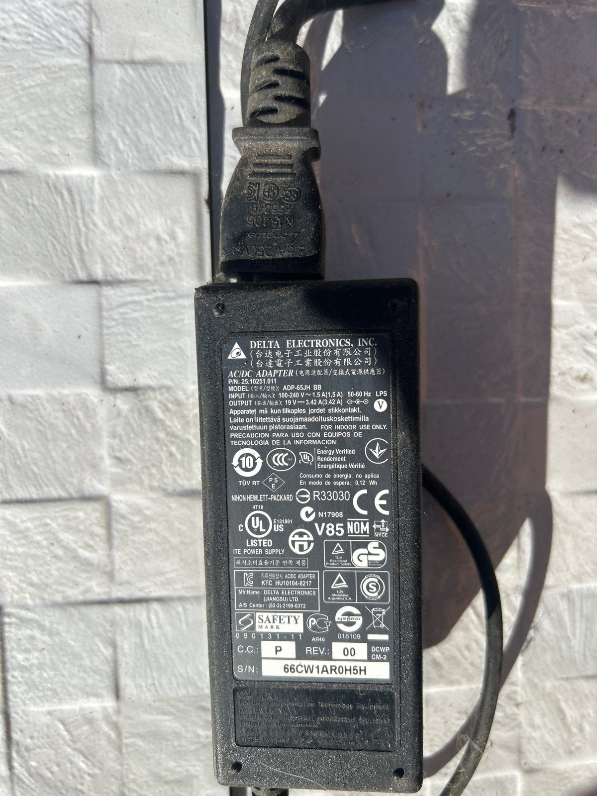 Delta Electronics ADP-65JH BB AC Adapter Oplader, Ophalen of Verzenden, Gebruikt