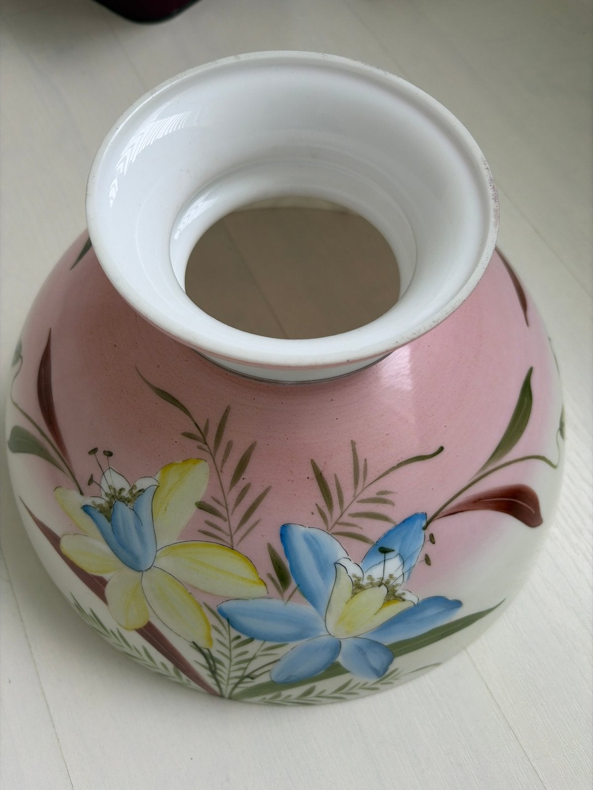 Vintage Roze Lampenkap met Bloemenpatroon, Ophalen