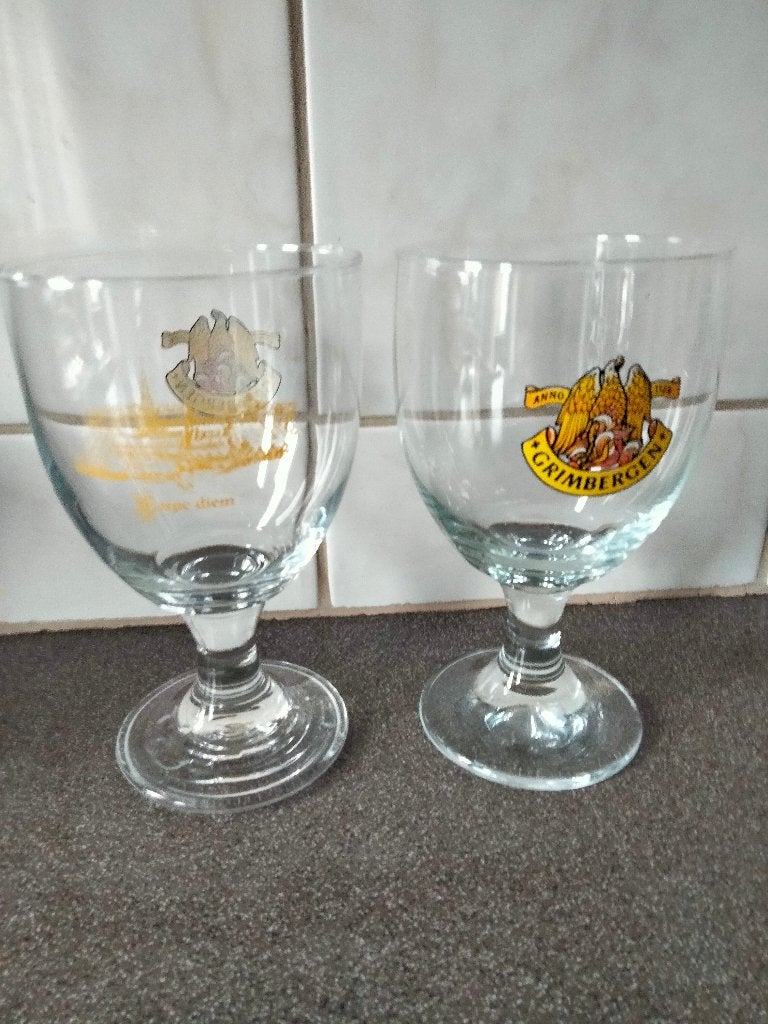 Grimbergen bierglazen, Verzamelen, Ophalen of Verzenden, Gebruikt, Bierglas