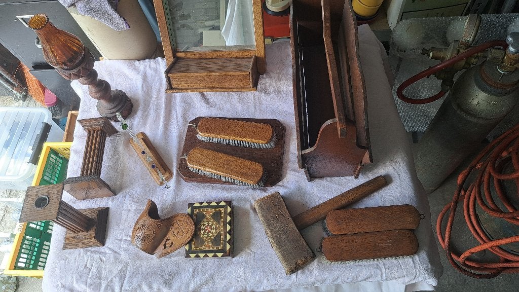 Vintage houten woonaccessoires,12 stuks Euro 75,00, Ophalen, Gebruikt, Hout, Landelijk